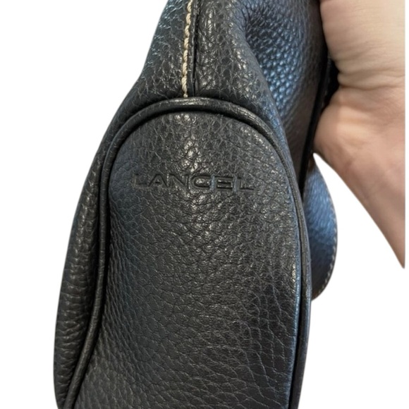 PRISTINE LANCEL CROISSANT SHOULDER BAG IN PEBBLED LEATHER NO SIGNS OF WEAR - Picture 5 of 14